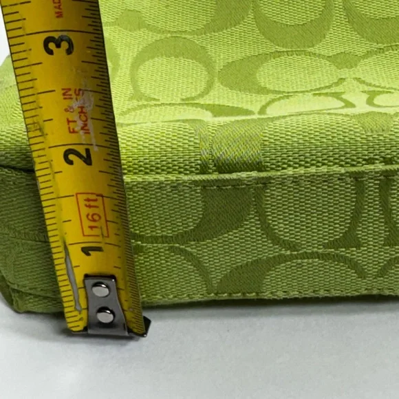 Coach Signature Lime Green Mini Convertible Shoulder/Wristlet bag - Picture 16 of 16